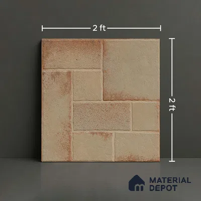 Stone Floor Tile TL 10362 B Riga Brown 2 ft x 2 ft Matte Finish Anti Skid Vitrified Tile - 12 mm | Suitable for Balcony, Terrace & Coutyard