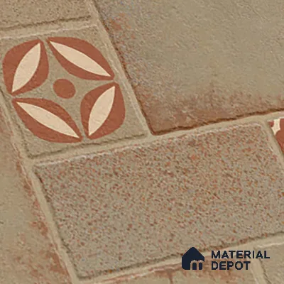 Stone Floor Tile TL 10362 C Riga Brown Decor 2 ft x 2 ft Matte Finish Anti Skid Vitrified Tile - 12 mm | Suitable for Balcony, Terrace & Coutyard