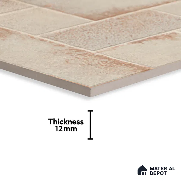 Stone Floor Tile TL 10362 E Riga Cream Decor 2 ft x 2 ft Matte Finish Anti Skid Vitrified Tile - 12 mm | Suitable for Balcony, Terrace & Coutyard