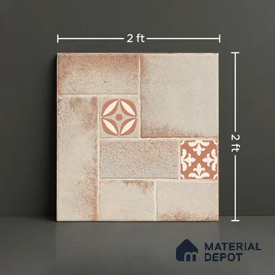 Stone Floor Tile TL 10362 F Riga Cream 2 ft x 2 ft Matte Finish Anti Skid Vitrified Tile - 12 mm | Suitable for Balcony, Terrace & Coutyard