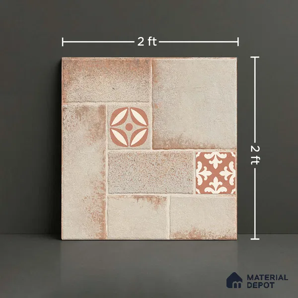 Stone Floor Tile TL 10362 F Riga Cream 2 ft x 2 ft Matte Finish Anti Skid Vitrified Tile - 12 mm | Suitable for Balcony, Terrace & Coutyard