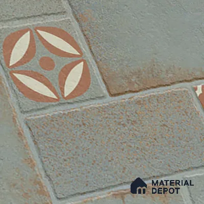 Stone Floor Tile TL 10362 I Riga Green Decor 2 ft x 2 ft Matte Finish Anti Skid Vitrified Tile - 12 mm | Suitable for Balcony, Terrace & Coutyard