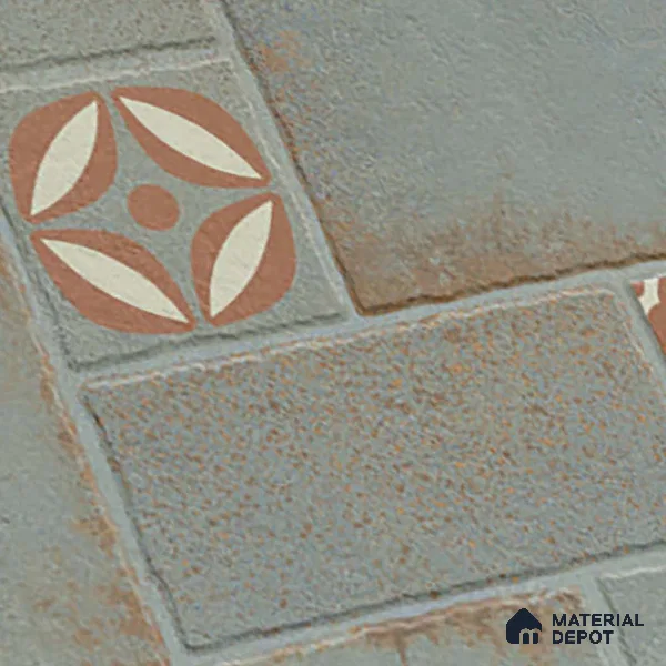 Stone Floor Tile TL 10362 I Riga Green Decor 2 ft x 2 ft Matte Finish Anti Skid Vitrified Tile - 12 mm | Suitable for Balcony, Terrace & Coutyard