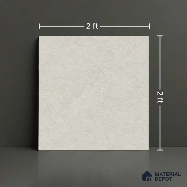 Stone Floor Tile TL 10353 E Norway Blanco 2 ft x 2 ft Matte Finish Anti Skid Vitrified Tile - 12 mm  | Suitable for Balcony, Terrace & Coutyard