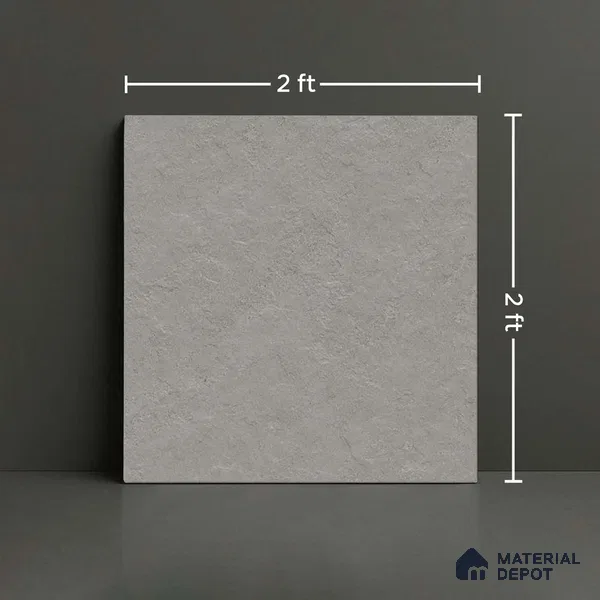 Stone Floor Tile TL 10353 Norway Grey 2 ft x 2 ft Matte Finish Anti Skid Vitrified Tile - 12 mm | Suitable for Balcony, Terrace & Coutyard