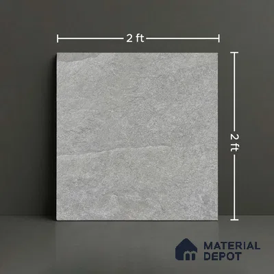 Stone Floor Tile TL 10354 D Brasilian Gris 2 ft x 2 ft Matte Finish Anti Skid Vitrified Tile - 12 mm | Suitable for Balcony, Terrace & Coutyard