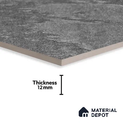 Stone Floor Tile TL 10354 G Brasilian Nero 2 ft x 2 ft Matte Finish Anti Skid Vitrified Tile - 12 mm | Suitable for Balcony, Terrace & Coutyard