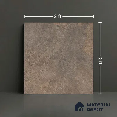 Stone Floor Tile TL 10355 Boston Brown 2 ft x 2 ft Matte Finish Anti Skid Vitrified Tile - 12 mm | Suitable for Balcony, Terrace & Coutyard
