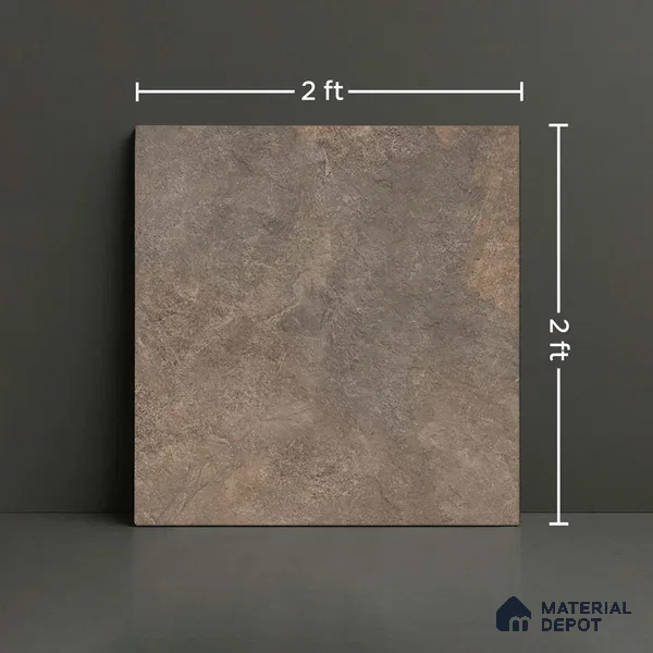 Stone Floor Tile TL 10355 Boston Brown 2 ft x 2 ft Matte Finish Anti Skid Vitrified Tile - 12 mm | Suitable for Balcony, Terrace & Coutyard