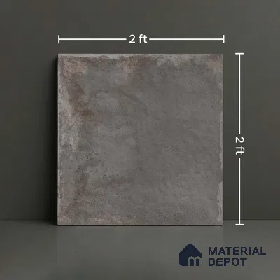 Stone Floor Tile TL 10370 I Rocca Gris 2 ft x 2 ft Matte Finish Anti Skid Vitrified Tile - 12 mm  | Suitable for Balcony, Terrace & Coutyard