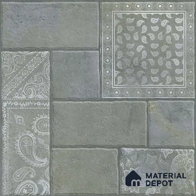 Stone Floor Tile TL 10365 B Cotto Emerald Slate Decor 2 ft x 2 ft Matte Finish Anti Skid Vitrified Tile - 12 mm | Suitable for Balcony, Terrace & Coutyard