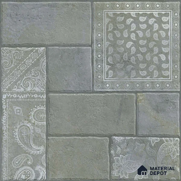 Stone Floor Tile TL 10365 B Cotto Emerald Slate Decor 2 ft x 2 ft Matte Finish Anti Skid Vitrified Tile - 12 mm | Suitable for Balcony, Terrace & Coutyard