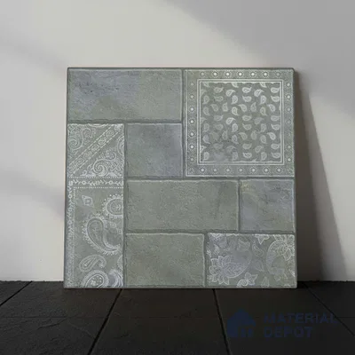 Stone Floor Tile TL 10365 B Cotto Emerald Slate Decor 2 ft x 2 ft Matte Finish Anti Skid Vitrified Tile - 12 mm | Suitable for Balcony, Terrace & Coutyard