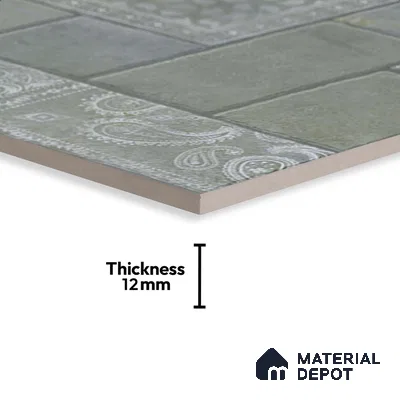 Stone Floor Tile TL 10365 B Cotto Emerald Slate Decor 2 ft x 2 ft Matte Finish Anti Skid Vitrified Tile - 12 mm | Suitable for Balcony, Terrace & Coutyard
