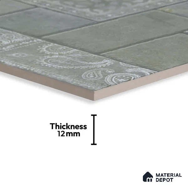 Stone Floor Tile TL 10365 B Cotto Emerald Slate Decor 2 ft x 2 ft Matte Finish Anti Skid Vitrified Tile - 12 mm | Suitable for Balcony, Terrace & Coutyard