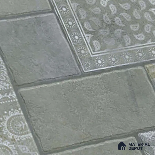 Stone Floor Tile TL 10365 B Cotto Emerald Slate Decor 2 ft x 2 ft Matte Finish Anti Skid Vitrified Tile - 12 mm | Suitable for Balcony, Terrace & Coutyard