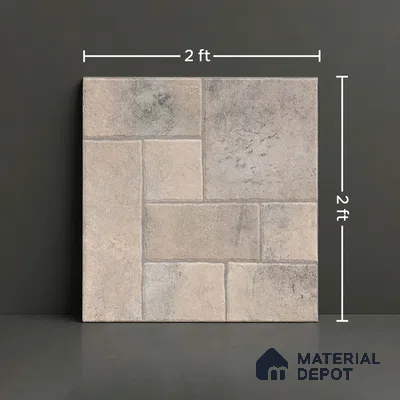 Stone Floor Tile TL 10365 C Cotto Moca Decor 2 ft x 2 ft Matte Finish Anti Skid Vitrified Tile - 12 mm | Suitable for Balcony, Terrace & Coutyard