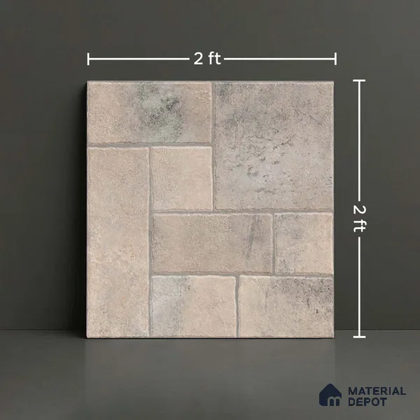 Stone Floor Tile TL 10365 C Cotto Moca Decor 2 ft x 2 ft Matte Finish Anti Skid Vitrified Tile - 12 mm | Suitable for Balcony, Terrace & Coutyard