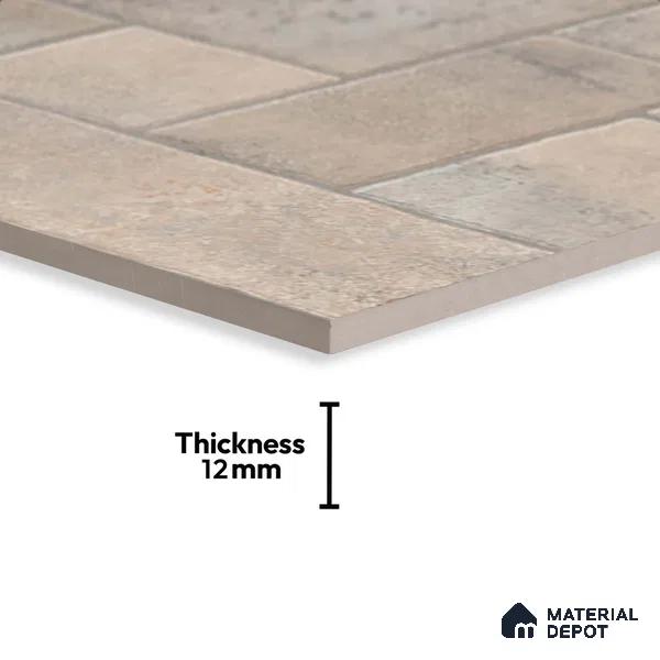 Stone Floor Tile TL 10365 C Cotto Moca Decor 2 ft x 2 ft Matte Finish Anti Skid Vitrified Tile - 12 mm | Suitable for Balcony, Terrace & Coutyard