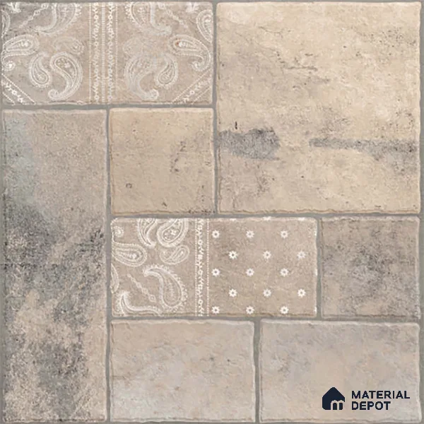 Stone Floor Tile TL 10365 D Cotto Moca Slate Decor 2 ft x 2 ft Matte Finish Anti Skid Vitrified Tile - 12 mm | Suitable for Balcony, Terrace & Coutyard