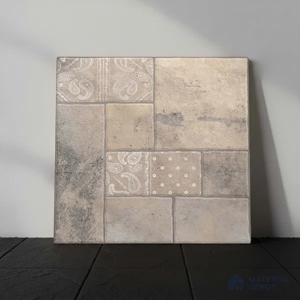 Stone Floor Tile TL 10365 D Cotto Moca Slate Decor 2 ft x 2 ft Matte Finish Anti Skid Vitrified Tile - 12 mm | Suitable for Balcony, Terrace & Coutyard
