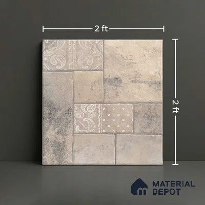 Stone Floor Tile TL 10365 D Cotto Moca Slate Decor 2 ft x 2 ft Matte Finish Anti Skid Vitrified Tile - 12 mm | Suitable for Balcony, Terrace & Coutyard