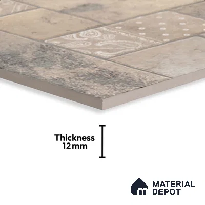 Stone Floor Tile TL 10365 D Cotto Moca Slate Decor 2 ft x 2 ft Matte Finish Anti Skid Vitrified Tile - 12 mm | Suitable for Balcony, Terrace & Coutyard