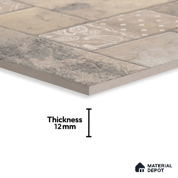 Stone Floor Tile TL 10365 D Cotto Moca Slate Decor 2 ft x 2 ft Matte Finish Anti Skid Vitrified Tile - 12 mm | Suitable for Balcony, Terrace & Coutyard