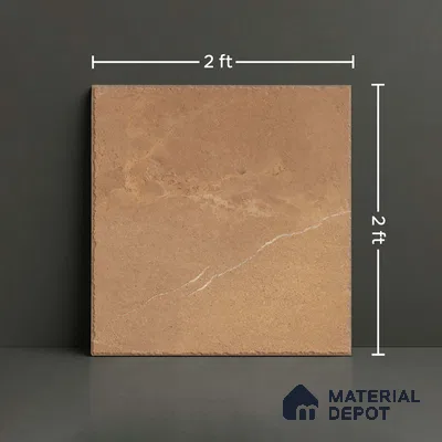 Stone Floor Tile TL 10358 E Blonze Brown 2 ft x 2 ft Matte Finish Anti Skid Vitrified Tile - 12 mm | Suitable for Balcony, Terrace & Coutyard