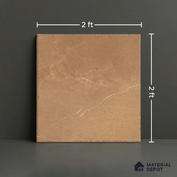 Stone Floor Tile TL 10358 E Blonze Brown 2 ft x 2 ft Matte Finish Anti Skid Vitrified Tile - 12 mm | Suitable for Balcony, Terrace & Coutyard
