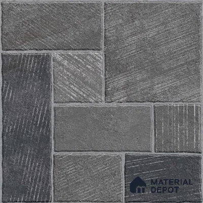 Stone Floor Tile TL 10363 B Mezzo nero Decor 2 ft x 2 ft Matte Finish Anti Skid Vitrified Tile - 12 mm | Suitable for Balcony, Terrace & Coutyard