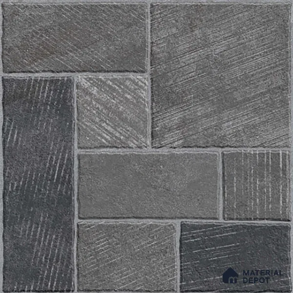 Stone Floor Tile TL 10363 B Mezzo nero Decor 2 ft x 2 ft Matte Finish Anti Skid Vitrified Tile - 12 mm | Suitable for Balcony, Terrace & Coutyard