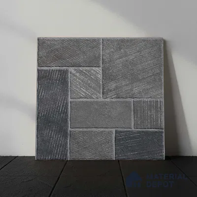 Stone Floor Tile TL 10363 B Mezzo nero Decor 2 ft x 2 ft Matte Finish Anti Skid Vitrified Tile - 12 mm | Suitable for Balcony, Terrace & Coutyard