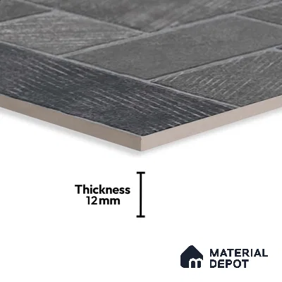 Stone Floor Tile TL 10363 B Mezzo nero Decor 2 ft x 2 ft Matte Finish Anti Skid Vitrified Tile - 12 mm | Suitable for Balcony, Terrace & Coutyard