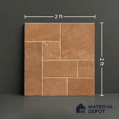 Stone Floor Tile TL 10363 D Mezzo Brown Decor 2 ft x 2 ft Matte Finish Anti Skid Vitrified Tile - 12 mm | Suitable for Balcony, Terrace & Coutyard
