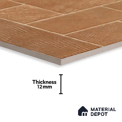 Stone Floor Tile TL 10363 D Mezzo Brown Decor 2 ft x 2 ft Matte Finish Anti Skid Vitrified Tile - 12 mm | Suitable for Balcony, Terrace & Coutyard