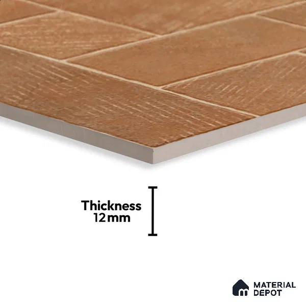 Stone Floor Tile TL 10363 D Mezzo Brown Decor 2 ft x 2 ft Matte Finish Anti Skid Vitrified Tile - 12 mm | Suitable for Balcony, Terrace & Coutyard