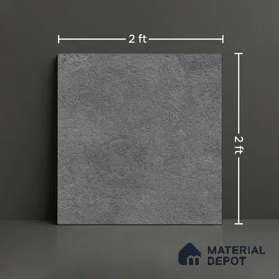 Stone Floor Tile TL 10363 Mezzo Nero 2 ft x 2 ft Matte Finish Anti Skid Vitrified Tile - 12 mm  | Suitable for Balcony, Terrace & Coutyard
