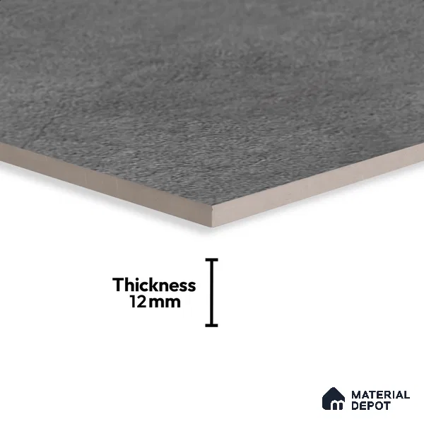 Stone Floor Tile TL 10363 Mezzo Nero 2 ft x 2 ft Matte Finish Anti Skid Vitrified Tile - 12 mm | Suitable for Balcony, Terrace & Coutyard