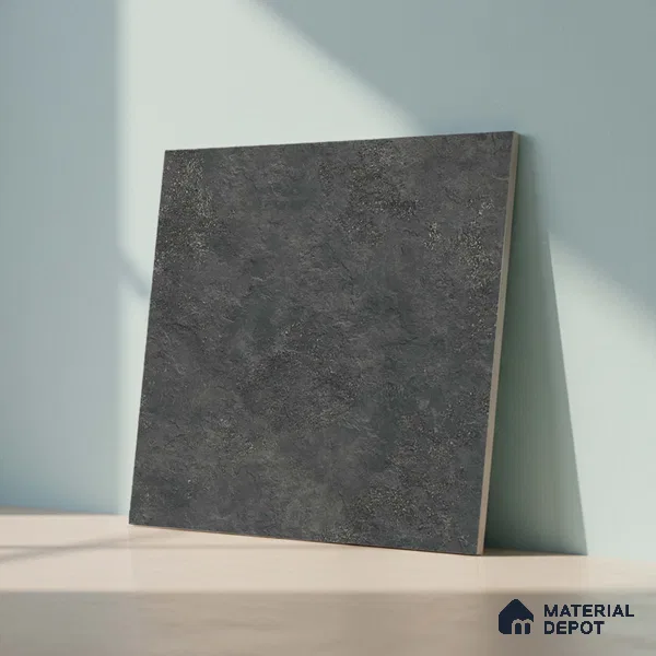 Stone Floor Tile TL 10356 Victoria Nero 2 ft x 2 ft Matte Finish Anti Skid Vitrified Tile - 12 mm | Suitable for Balcony, Terrace & Coutyard