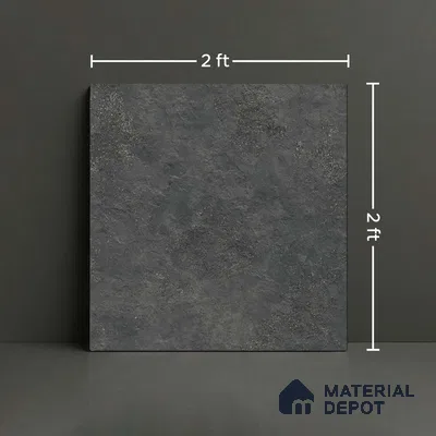 Stone Floor Tile TL 10356 Victoria Nero 2 ft x 2 ft Matte Finish Anti Skid Vitrified Tile - 12 mm | Suitable for Balcony, Terrace & Coutyard