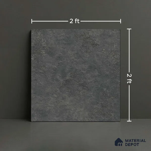 Stone Floor Tile TL 10356 Victoria Nero 2 ft x 2 ft Matte Finish Anti Skid Vitrified Tile - 12 mm | Suitable for Balcony, Terrace & Coutyard