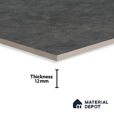 Stone Floor Tile TL 10356 Victoria Nero 2 ft x 2 ft Matte Finish Anti Skid Vitrified Tile - 12 mm | Suitable for Balcony, Terrace & Coutyard