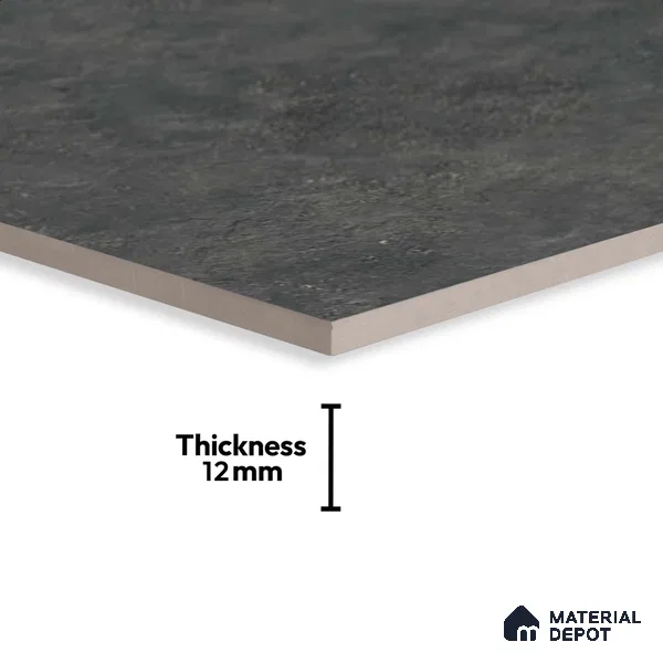 Stone Floor Tile TL 10356 Victoria Nero 2 ft x 2 ft Matte Finish Anti Skid Vitrified Tile - 12 mm | Suitable for Balcony, Terrace & Coutyard