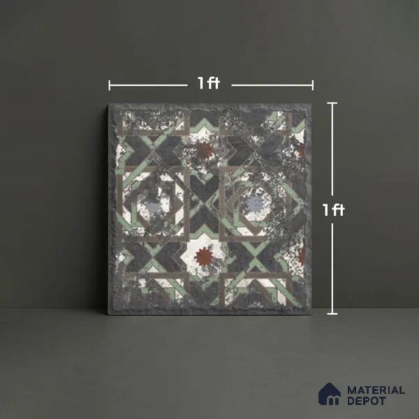 Stone Look TL 10359 L Anti Skid Tile Floor Tile 1 ft x 1 ft Vitrified Matte Finish - 12 mm