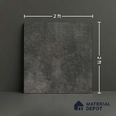 Stone Floor Tile TL 10371 Q Enrich Nero 2 ft x 2 ft Matte Finish Anti Skid Vitrified Tile - 12 mm  | Suitable for Balcony, Terrace & Coutyard