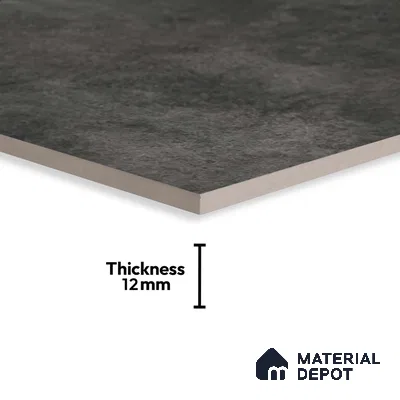 Stone Floor Tile TL 10371 Q Enrich Nero 2 ft x 2 ft Matte Finish Anti Skid Vitrified Tile - 12 mm  | Suitable for Balcony, Terrace & Coutyard