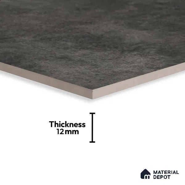 Stone Floor Tile TL 10371 Q Enrich Nero 2 ft x 2 ft Matte Finish Anti Skid Vitrified Tile - 12 mm  | Suitable for Balcony, Terrace & Coutyard
