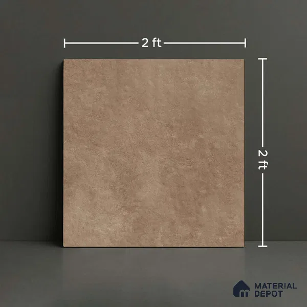 Stone Floor Tile TL 10371 Enrich Brown 2 ft x 2 ft Matte Finish Anti Skid Vitrified Tile - 12 mm | Suitable for Balcony, Terrace & Coutyard