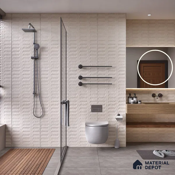 Highlighter Wall Tile TL 07640 B Ghost Sand Decor 5.24 ft x 2.6 ft Full Body Vitrified Matte Finish - 9 mm | 4 Random Design | Suitable For Living Room, Bedroom, Bathroom, Kitchen
